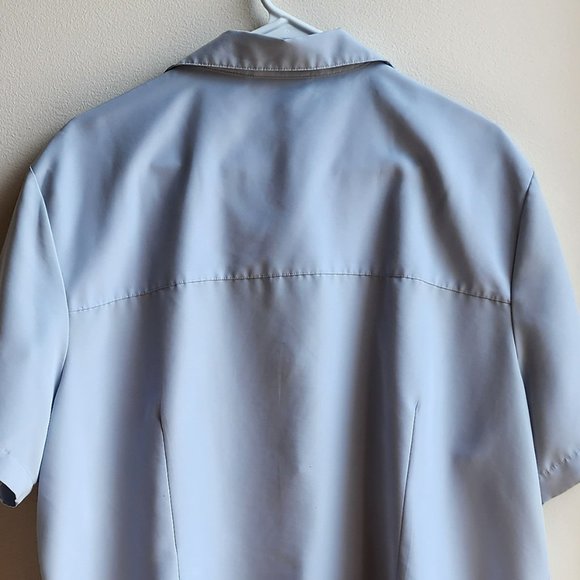 Kathie Lee Collection Vintage Blue Shortsleeve Button Down Blouse Size 22W/24W - Picture 13 of 14